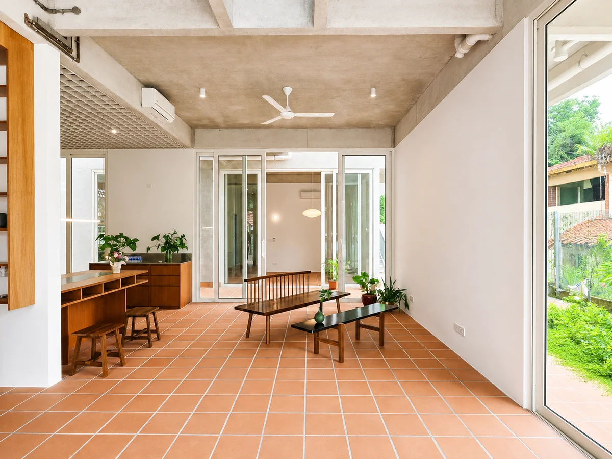 Damansara Heights Bungalow covered terrace and dining area
